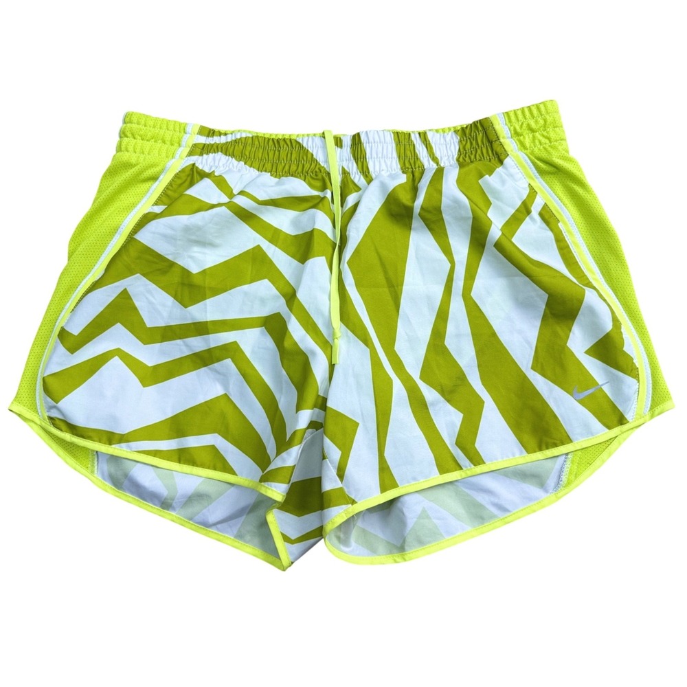 Nike Dri-FIT Running Shorts Women Size M Lime Active Gym Outdoors Sporty